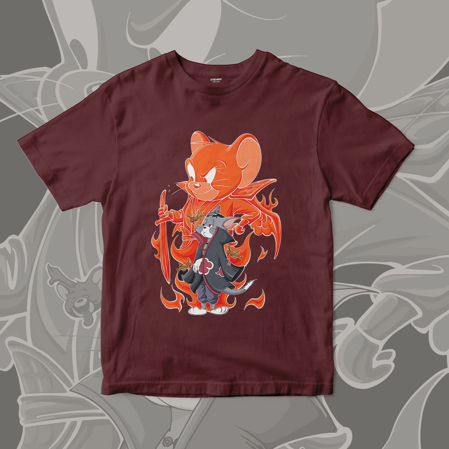 Tom Jerry Flame Ninja | Unisex Jersey Short Sleeve Tee - Image 8