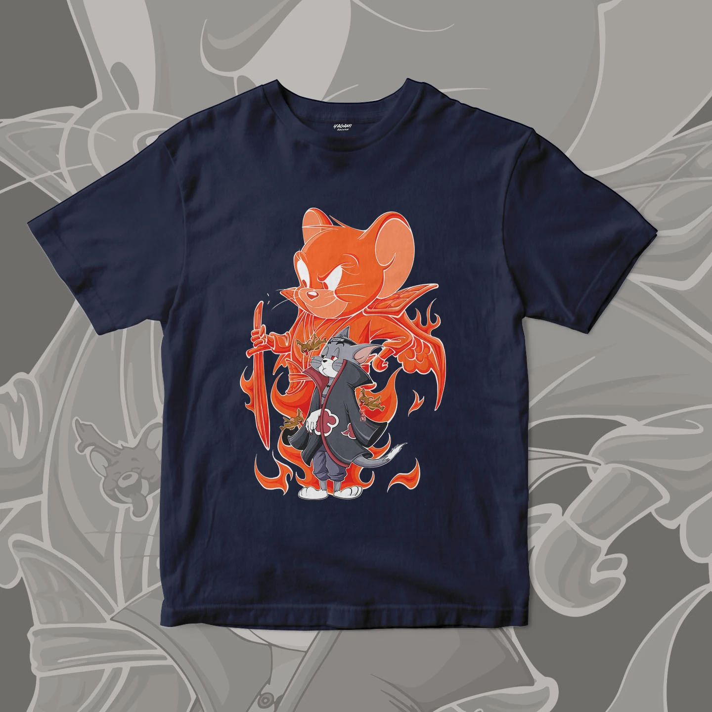 Tom Jerry Flame Ninja | Unisex Jersey Short Sleeve Tee - Image 7
