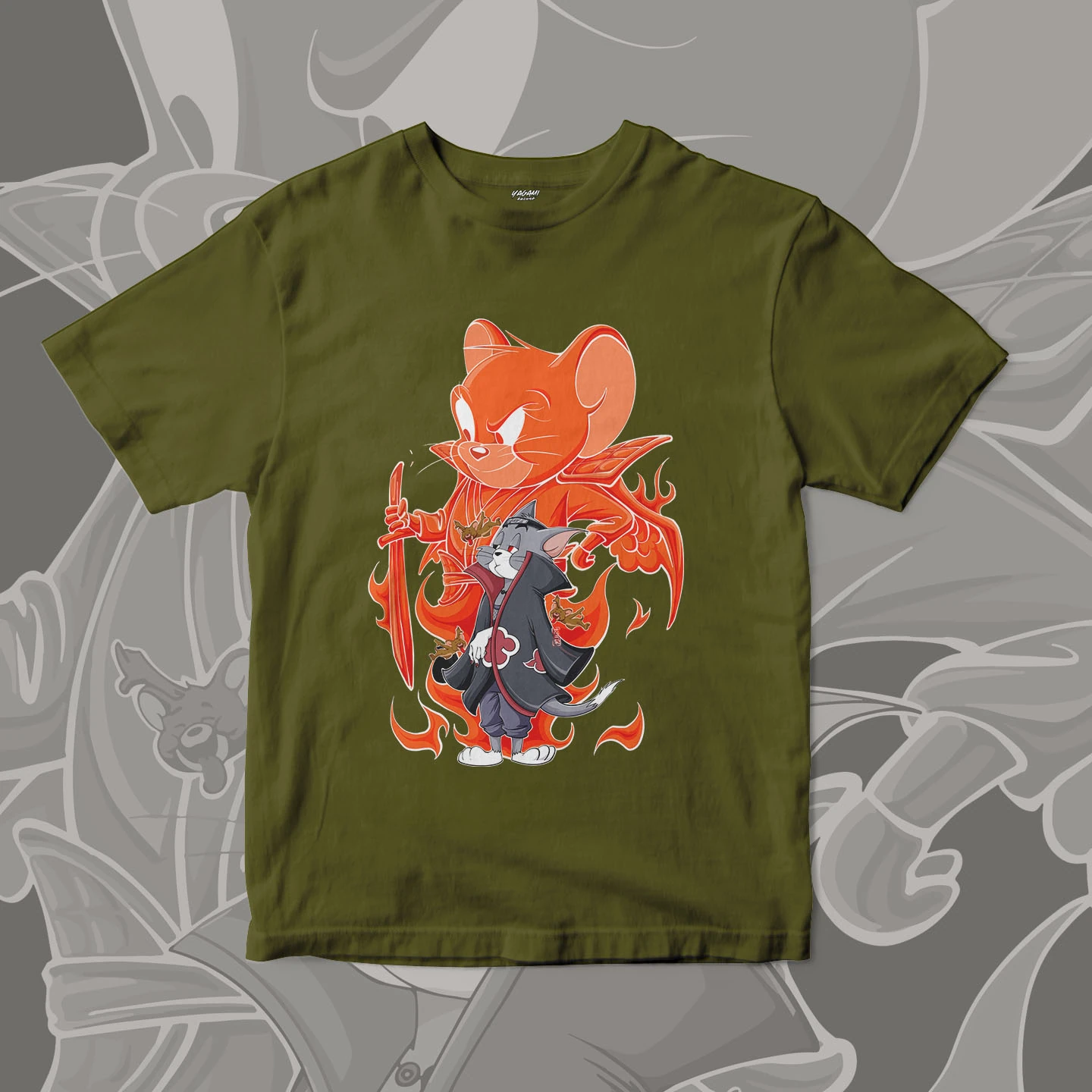 Tom Jerry Flame Ninja | Unisex Jersey Short Sleeve Tee - Image 6