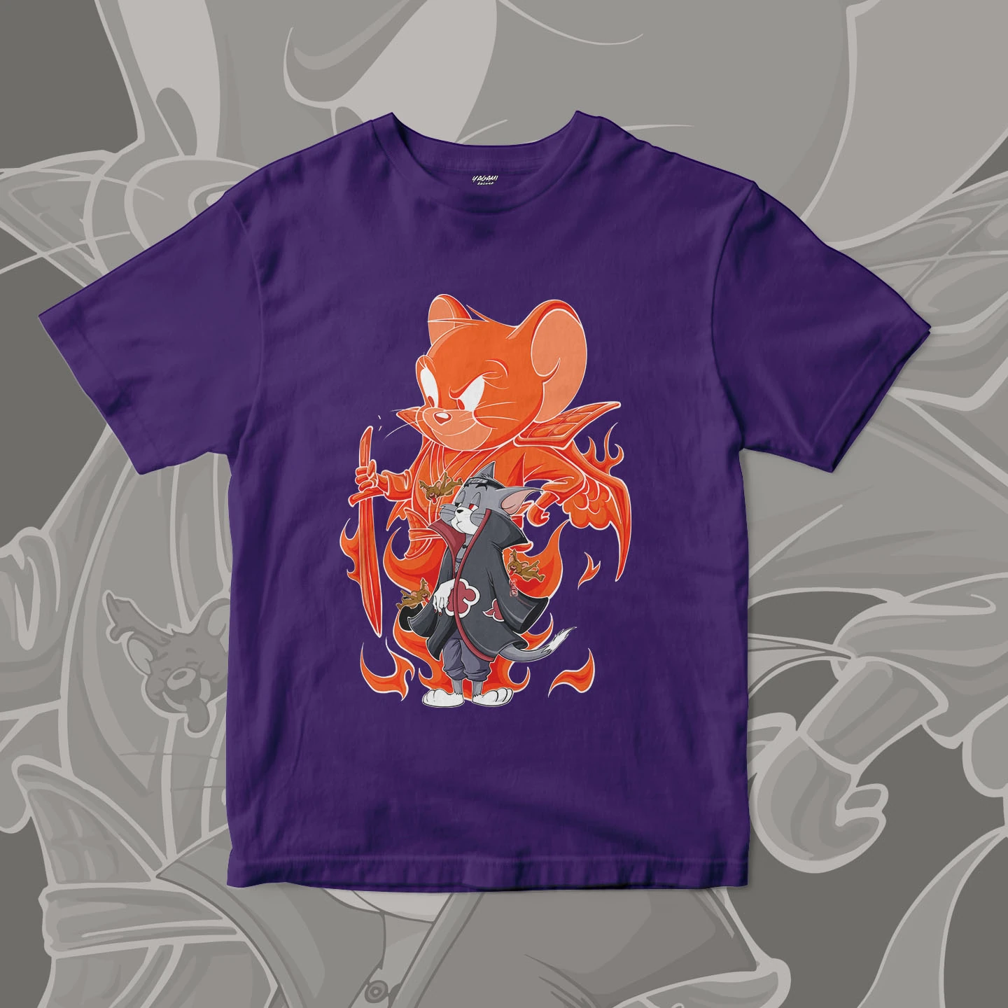 Tom Jerry Flame Ninja | Unisex Jersey Short Sleeve Tee - Image 5