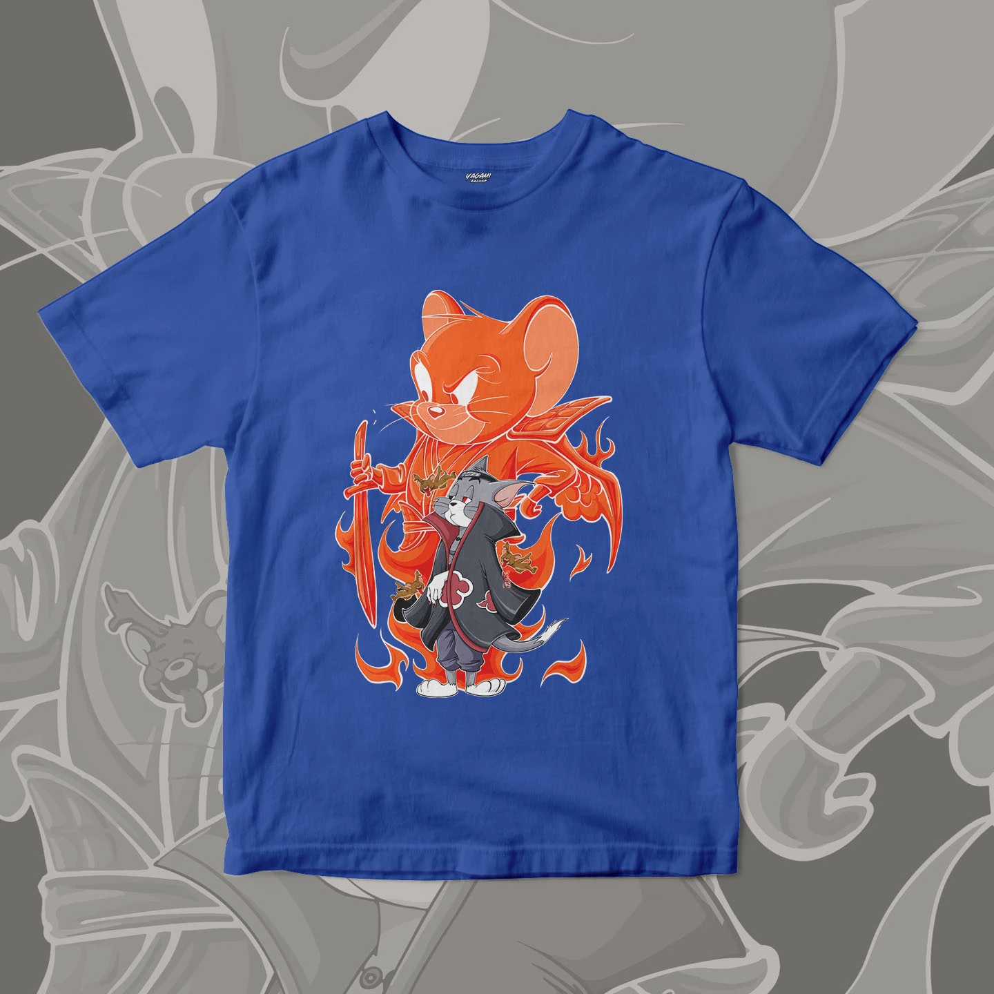 Tom Jerry Flame Ninja | Unisex Jersey Short Sleeve Tee - Image 4