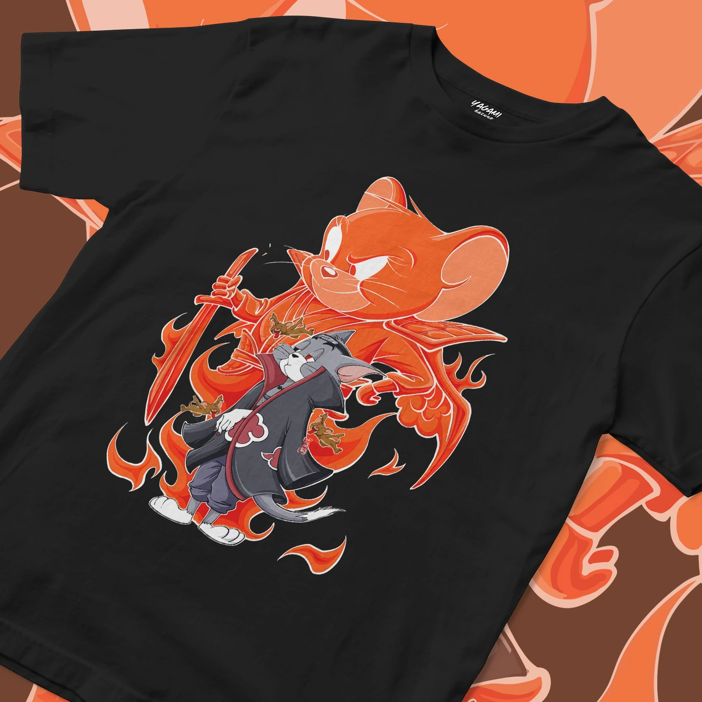 Tom Jerry Flame Ninja | Unisex Jersey Short Sleeve Tee