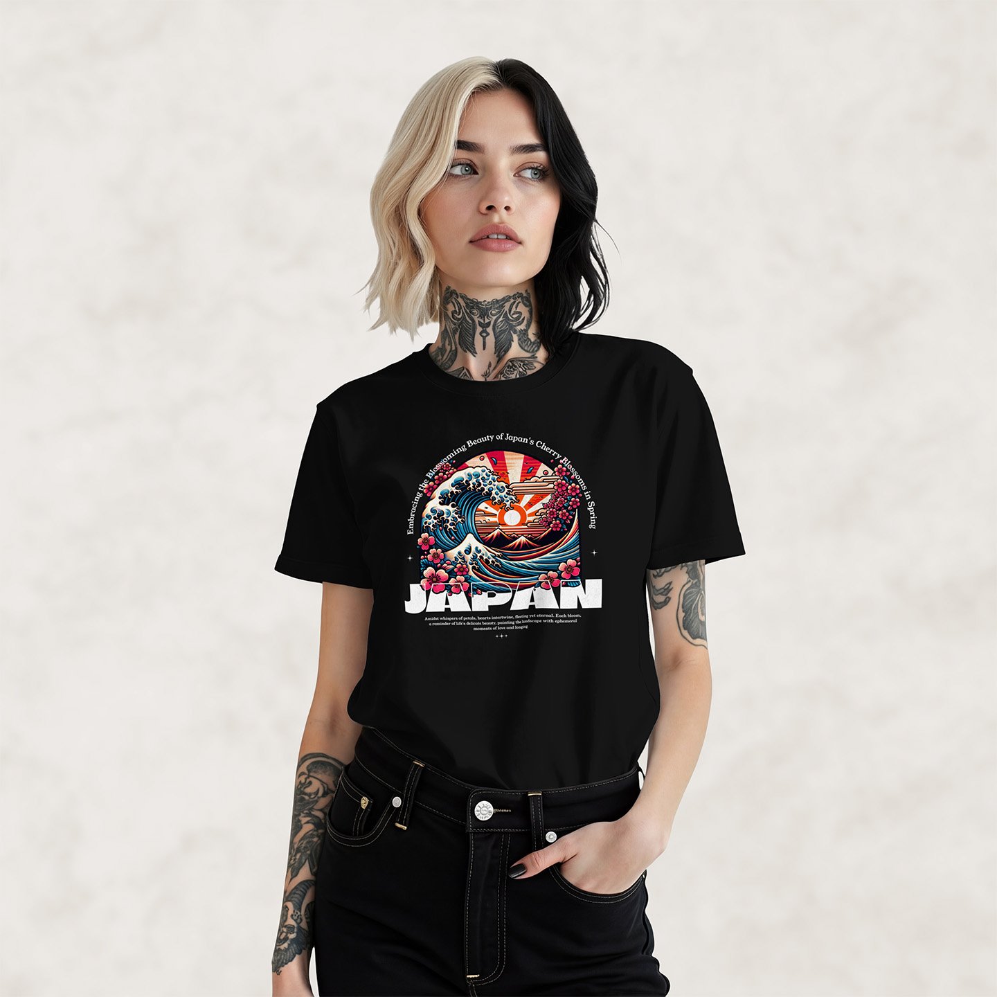 Sakura Wave Japan | Unisex Jersey Short Sleeve Tee - Image 2