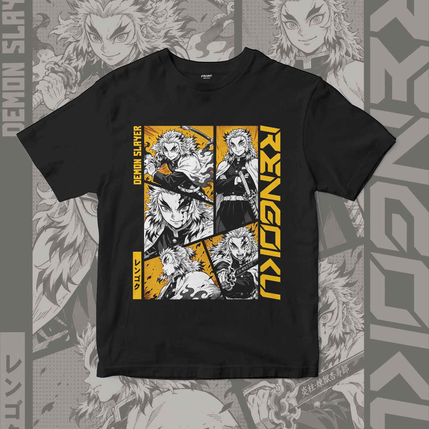 Kyojuro Rengoku Manga Flame | Unisex Jersey Short Sleeve Tee - Image 3