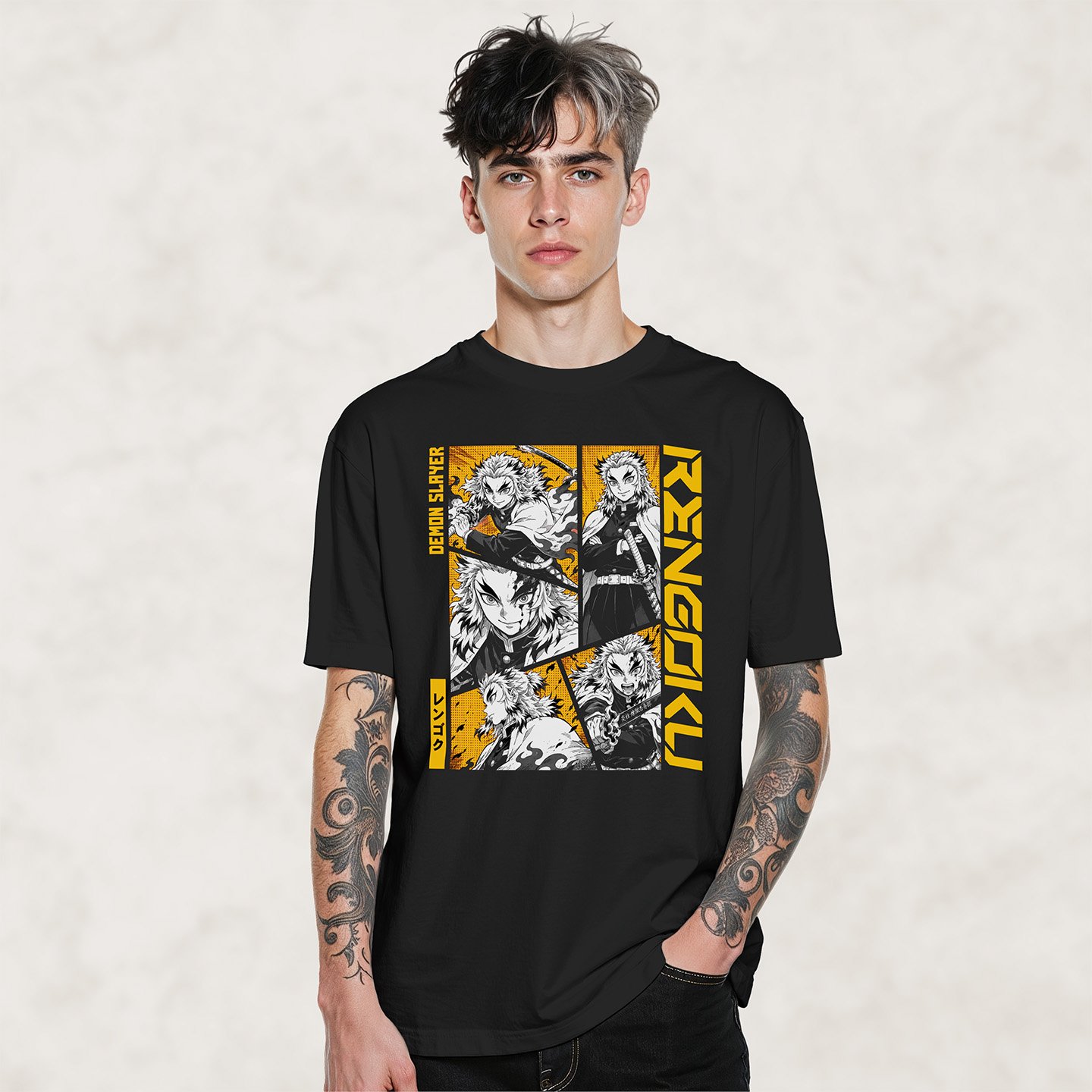 Kyojuro Rengoku Manga Flame | Unisex Jersey Short Sleeve Tee - Image 2
