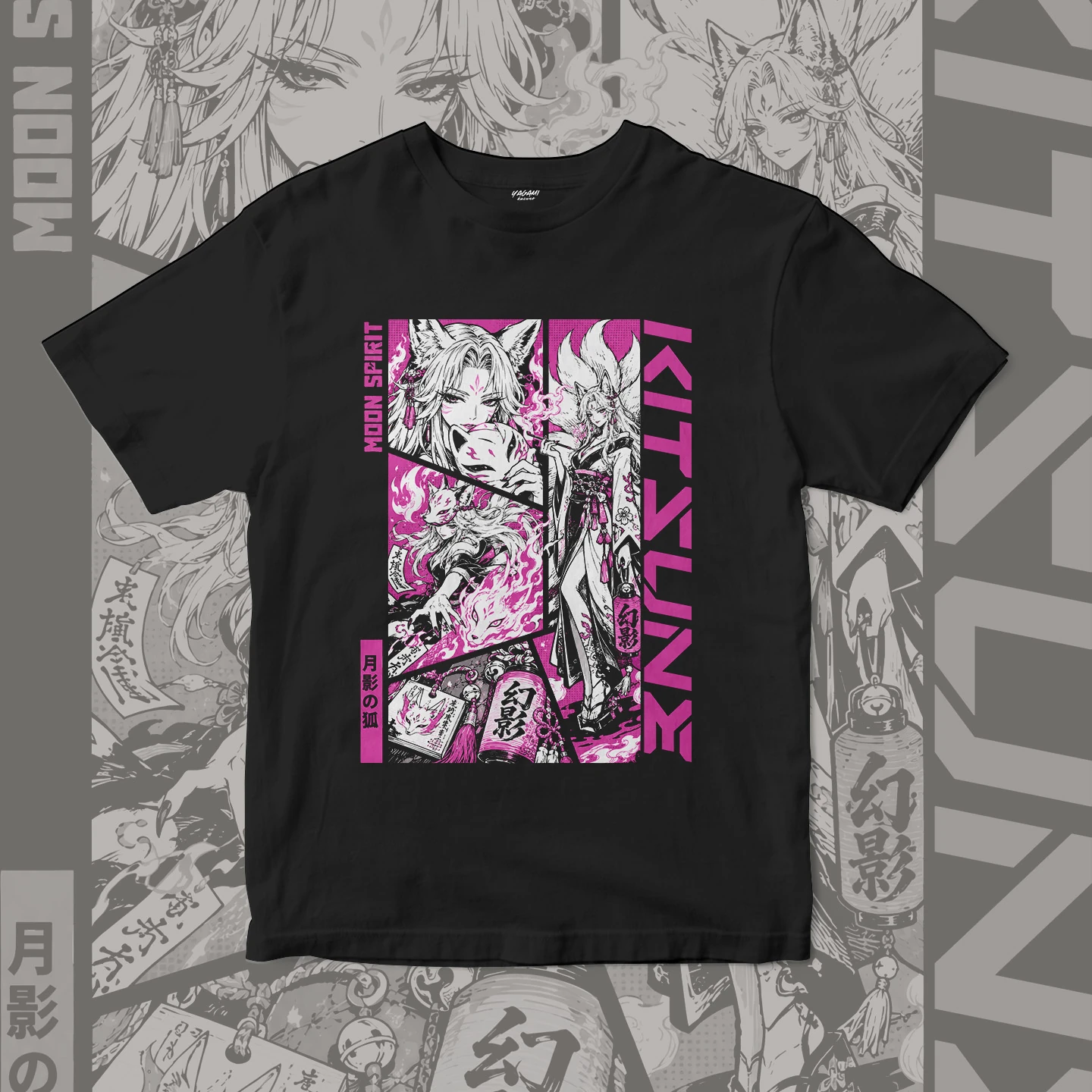 Moon Spirit Kitsune | Unisex Jersey Short Sleeve Tee - Image 3