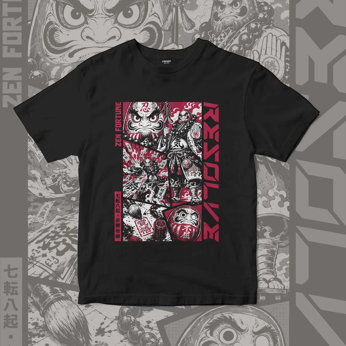 Zen Fortune Daruma | Unisex Jersey Short Sleeve Tee - Image 3