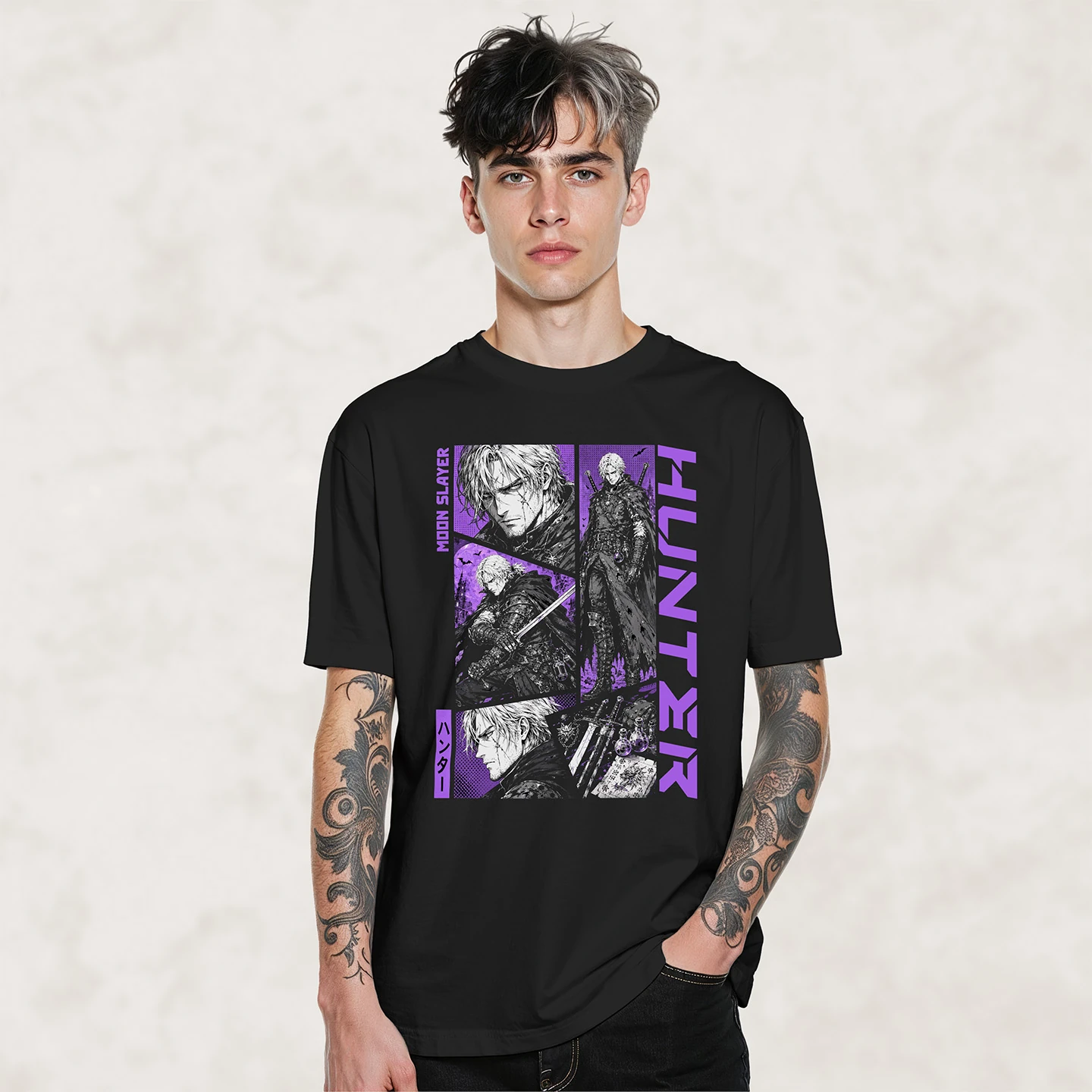 Moon Slayer Hunter | Unisex Jersey Short Sleeve Tee - Image 2