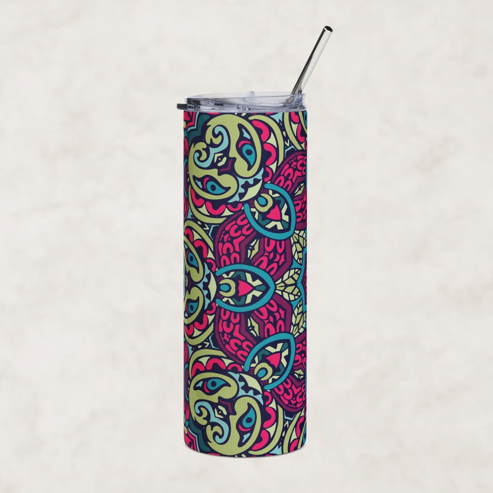 Jade Petal Mandala | 20oz Stainless Steel Tumbler - Image 2