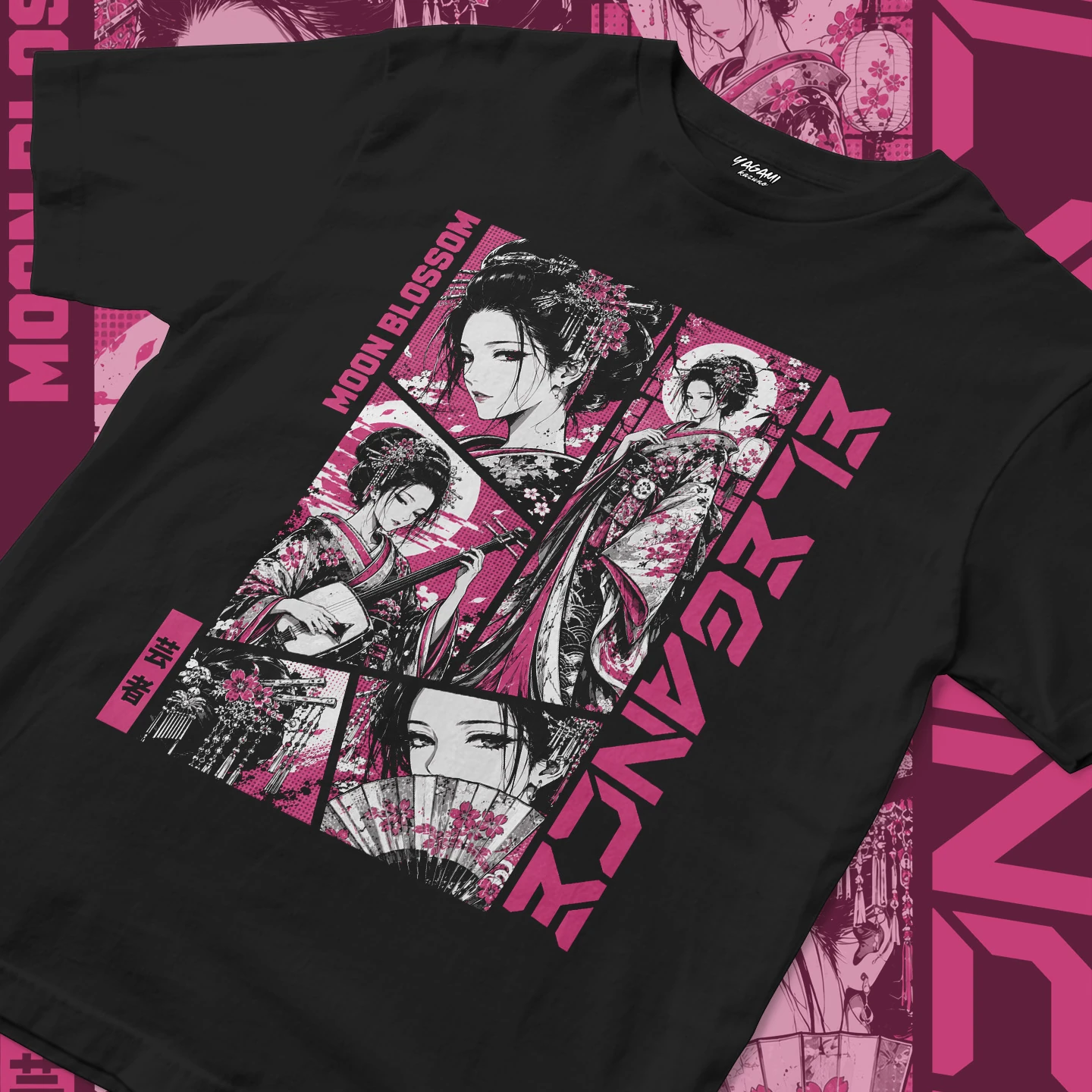 Moon Blossom Geisha | Unisex Jersey Short Sleeve Tee