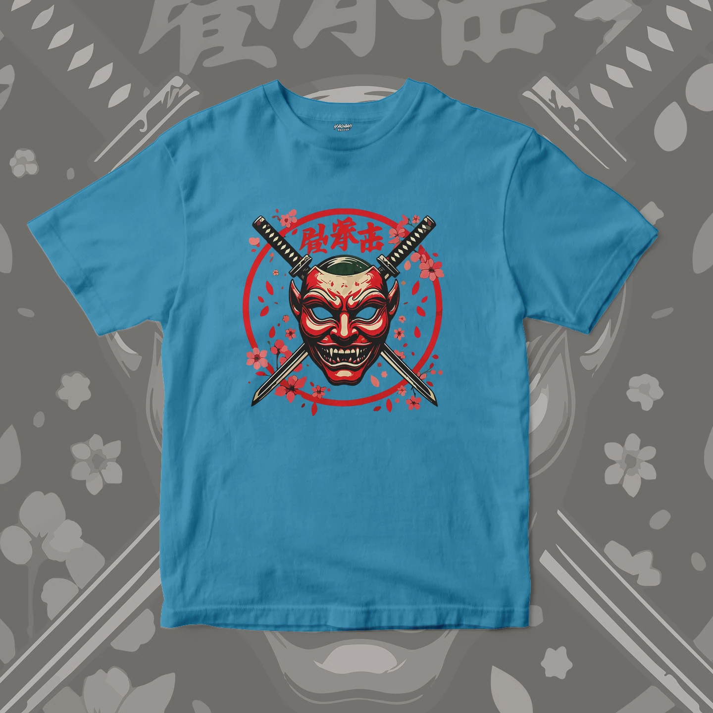 Oni Mask Sakura Blades | Unisex Jersey Short Sleeve Tee - Image 15