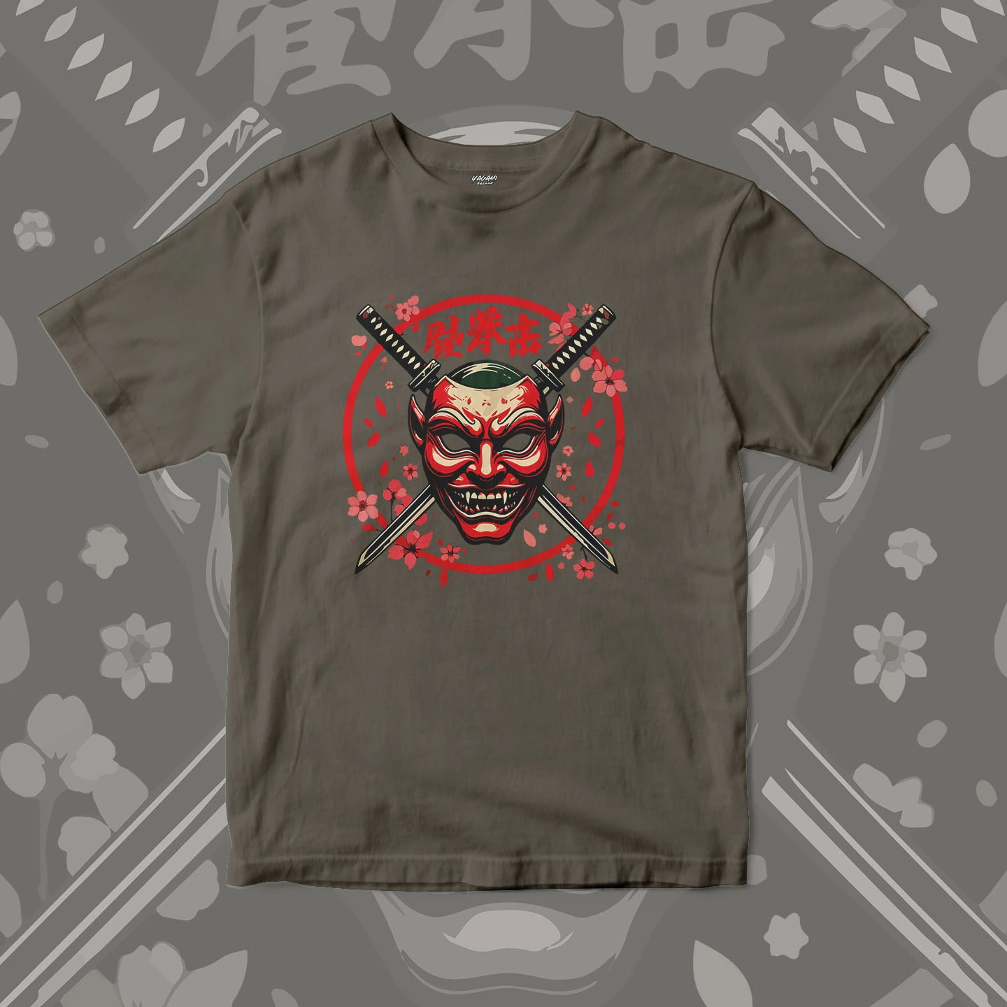Oni Mask Sakura Blades | Unisex Jersey Short Sleeve Tee - Image 14