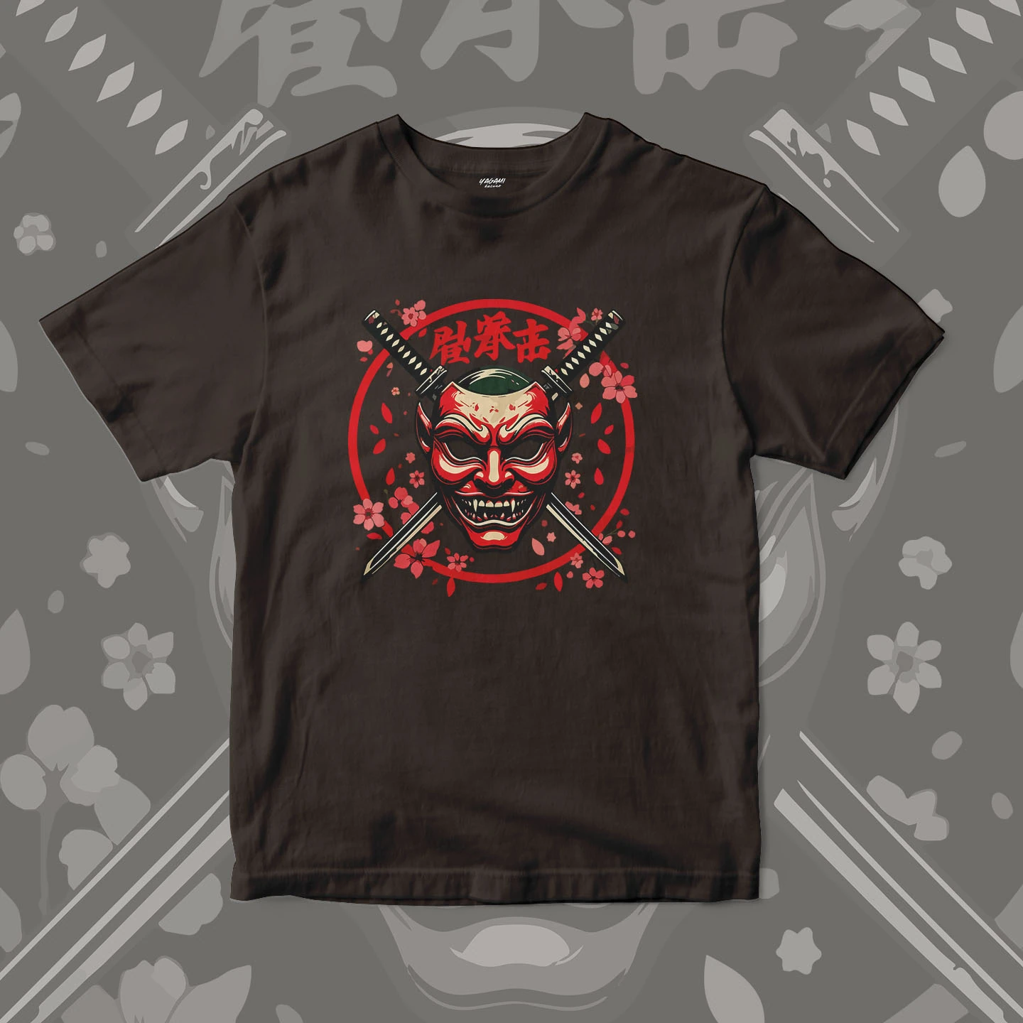 Oni Mask Sakura Blades | Unisex Jersey Short Sleeve Tee - Image 12