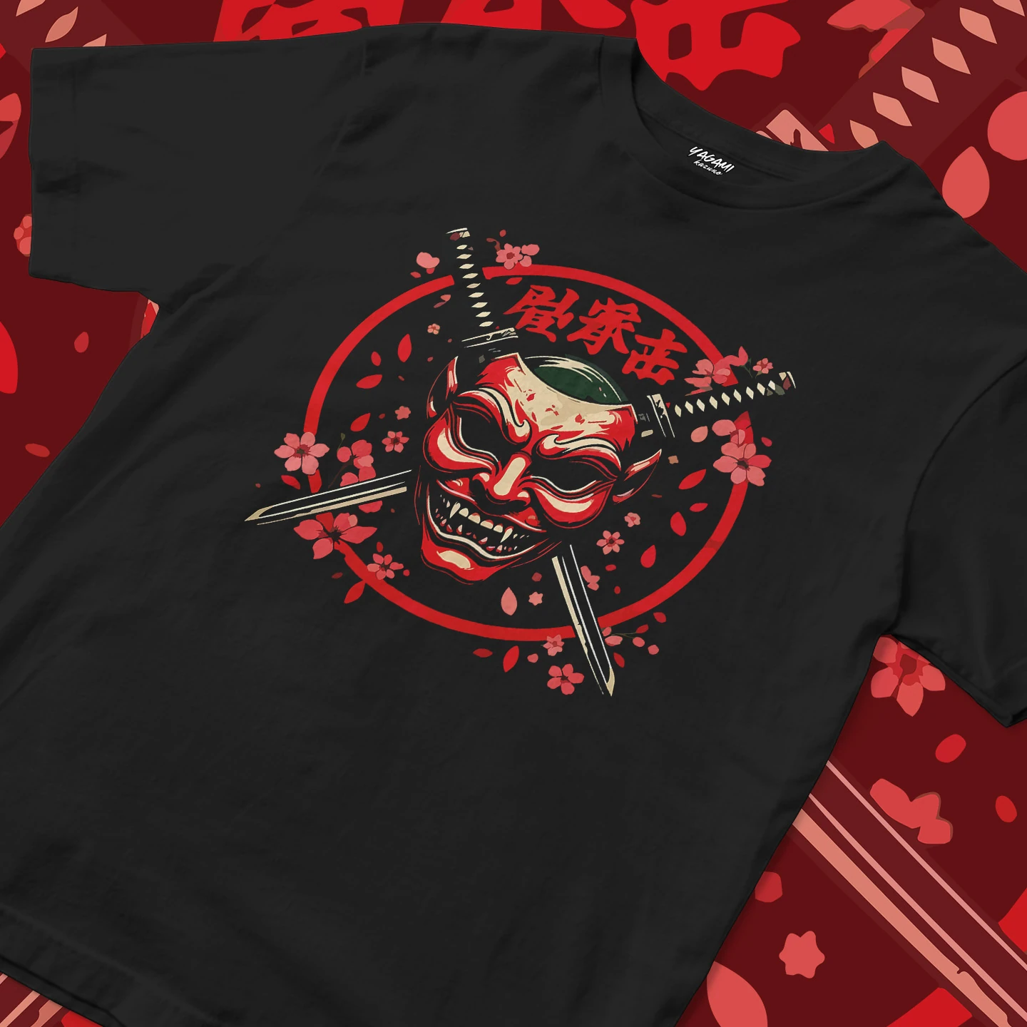 Oni Mask Sakura Blades | Unisex Jersey Short Sleeve Tee