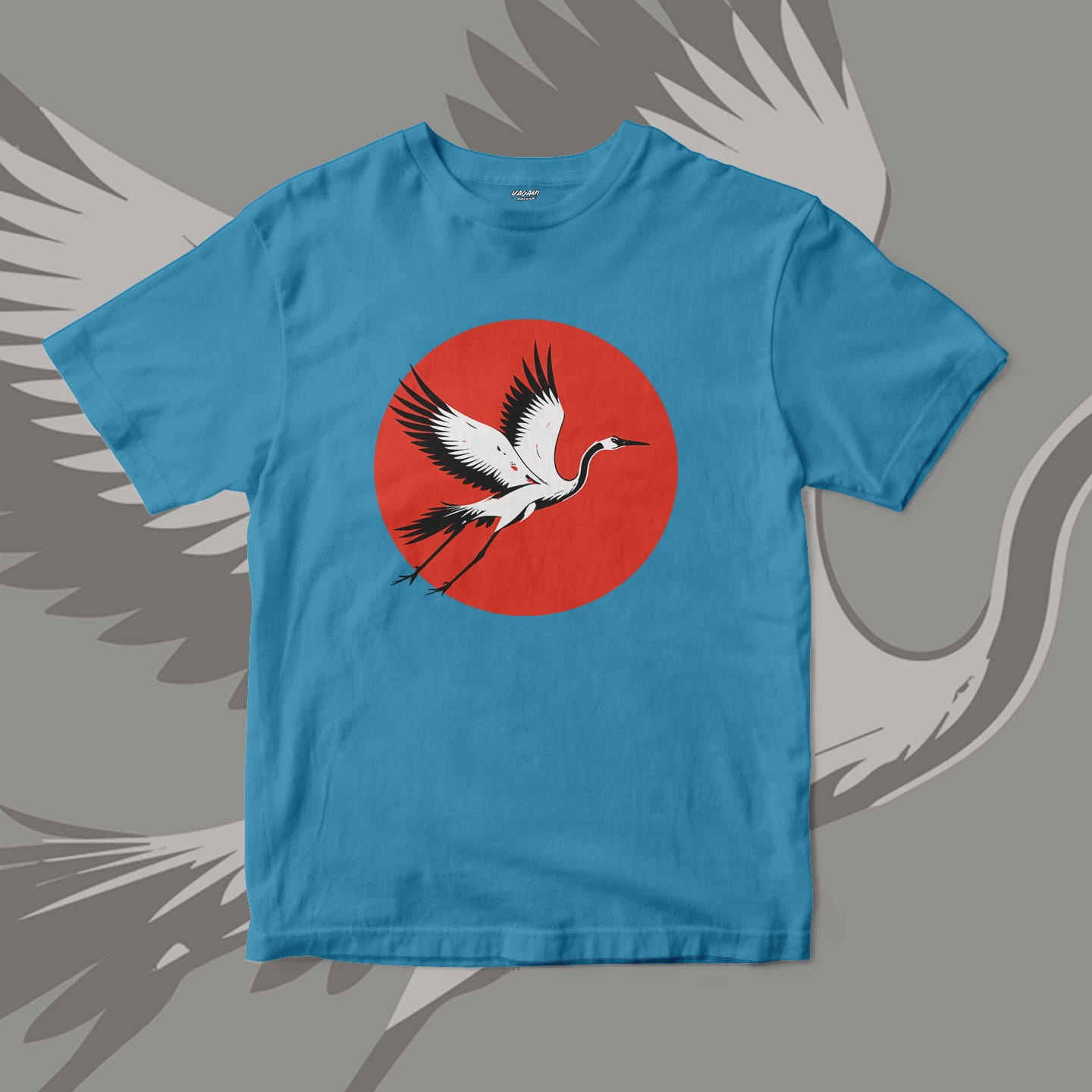 Crane Rising Sun | Unisex Jersey Short Sleeve Tee - Image 14