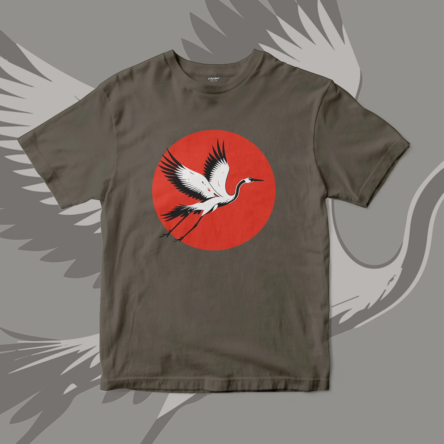 Crane Rising Sun | Unisex Jersey Short Sleeve Tee - Image 13