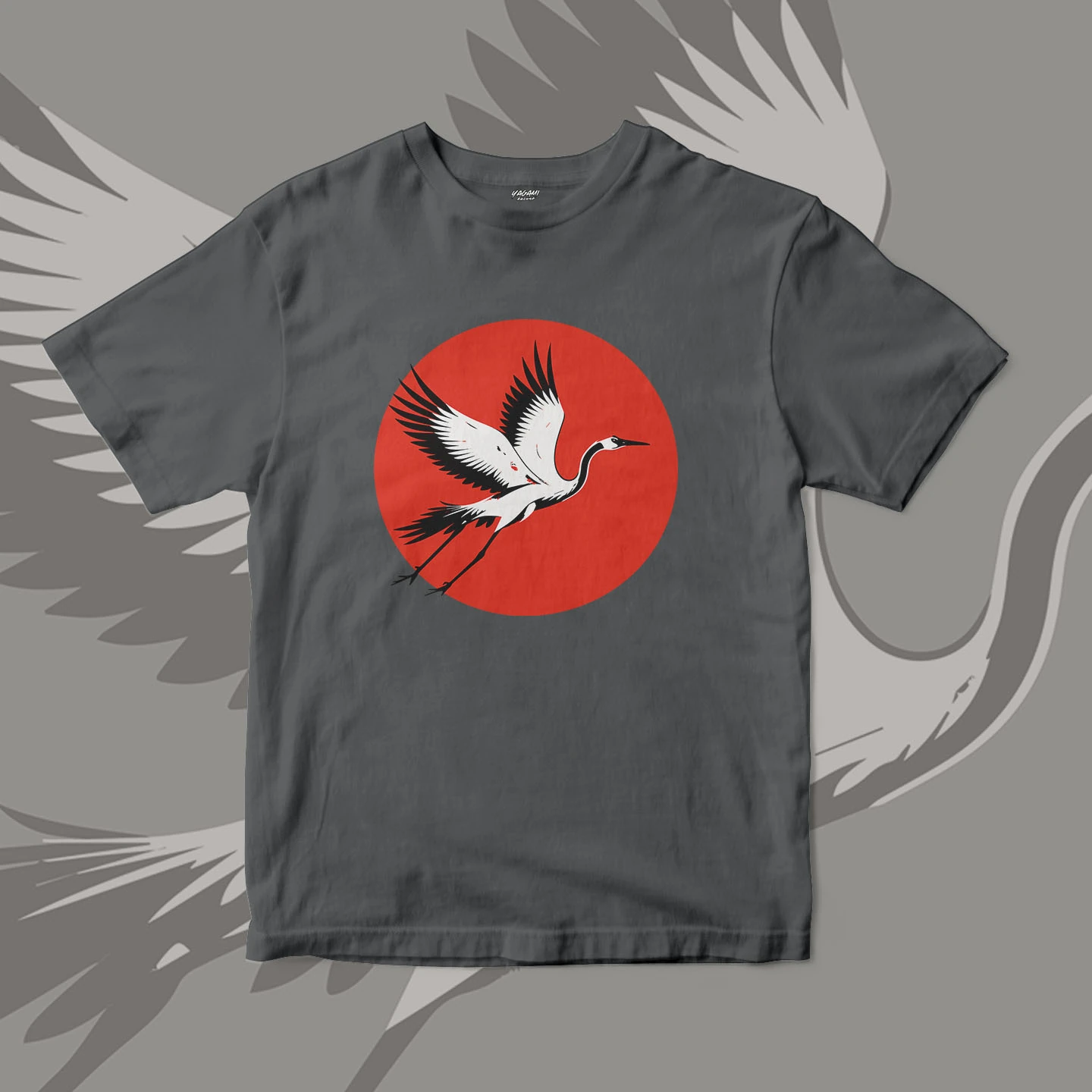 Crane Rising Sun | Unisex Jersey Short Sleeve Tee - Image 12