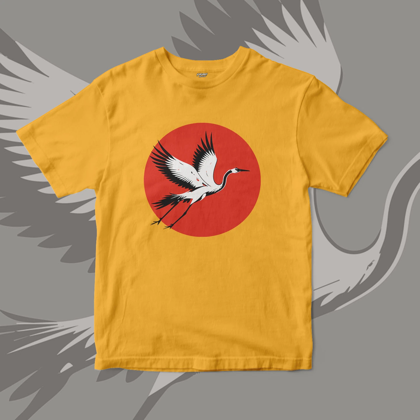 Crane Rising Sun | Unisex Jersey Short Sleeve Tee - Image 9