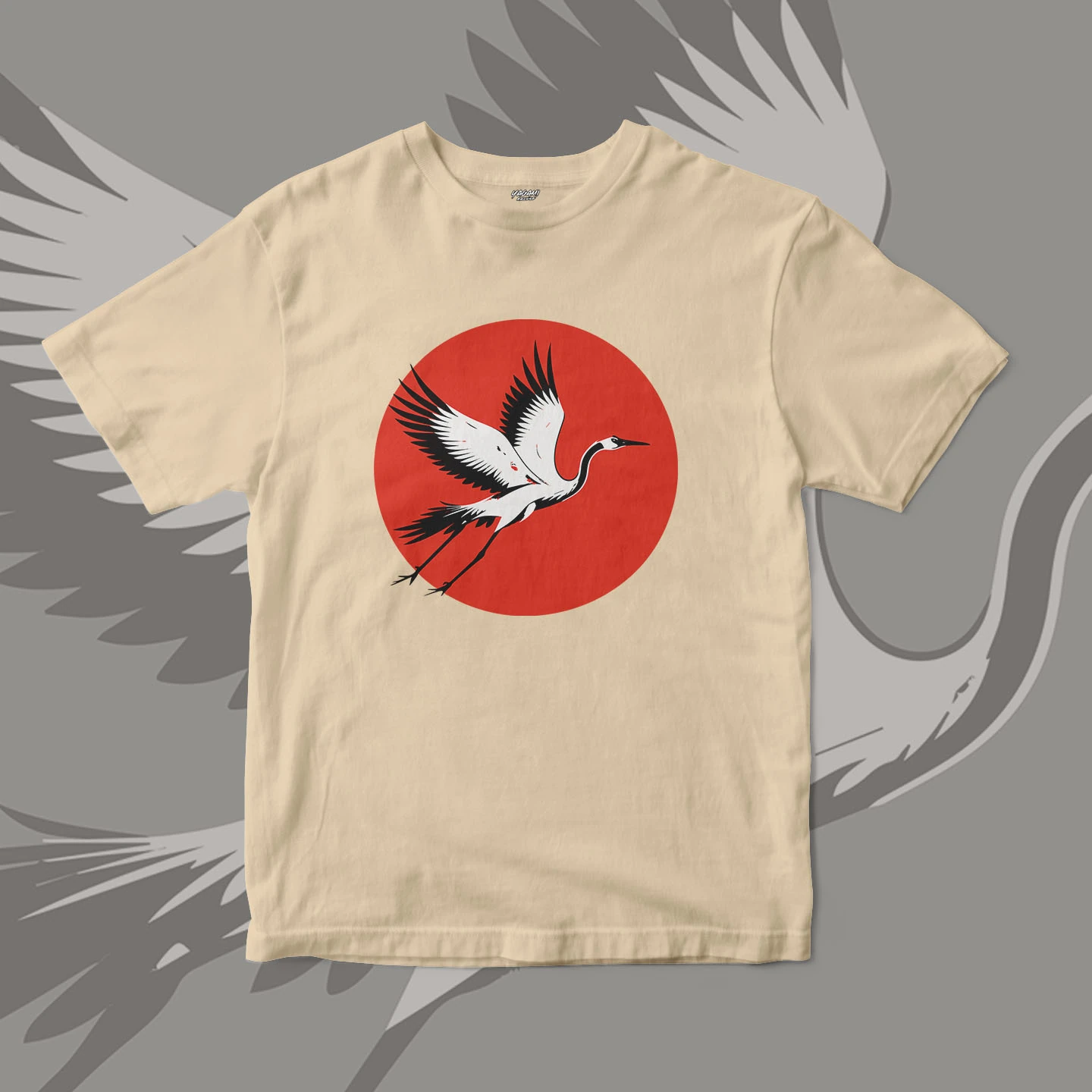 Crane Rising Sun | Unisex Jersey Short Sleeve Tee - Image 5