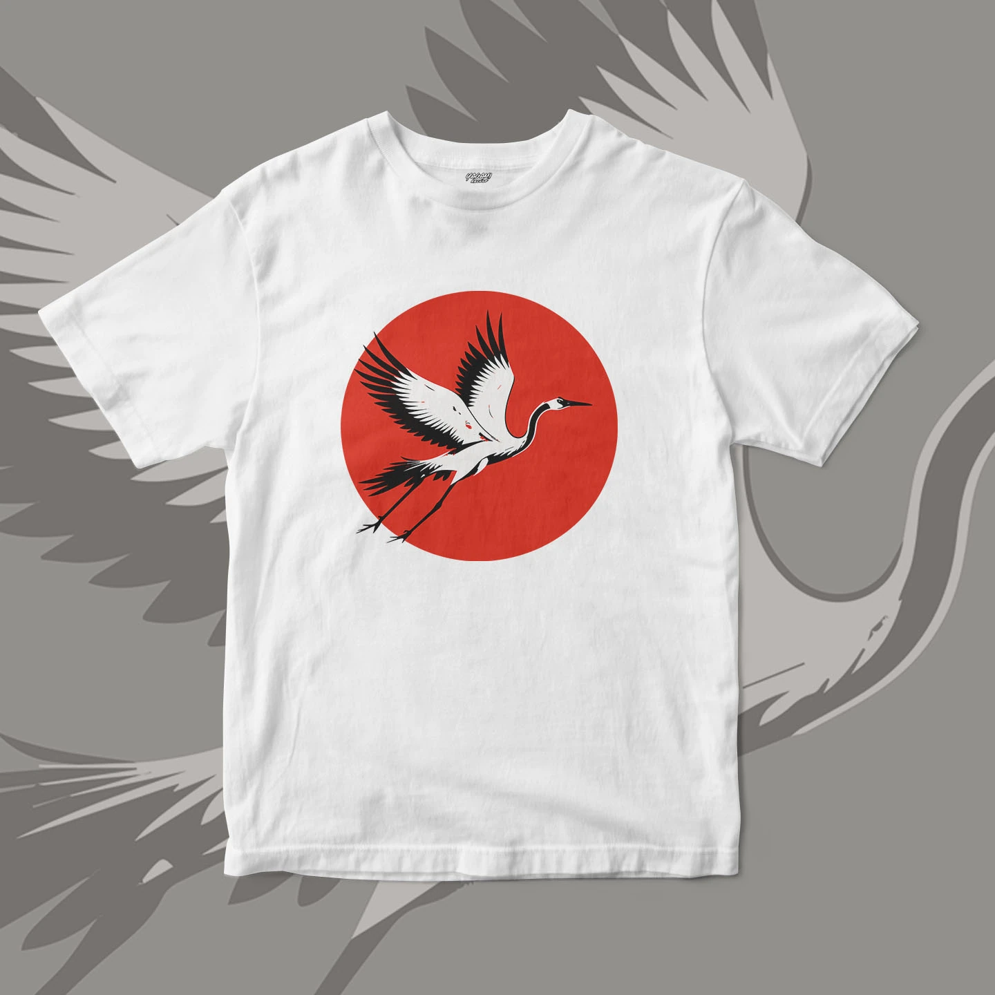 Crane Rising Sun | Unisex Jersey Short Sleeve Tee - Image 3