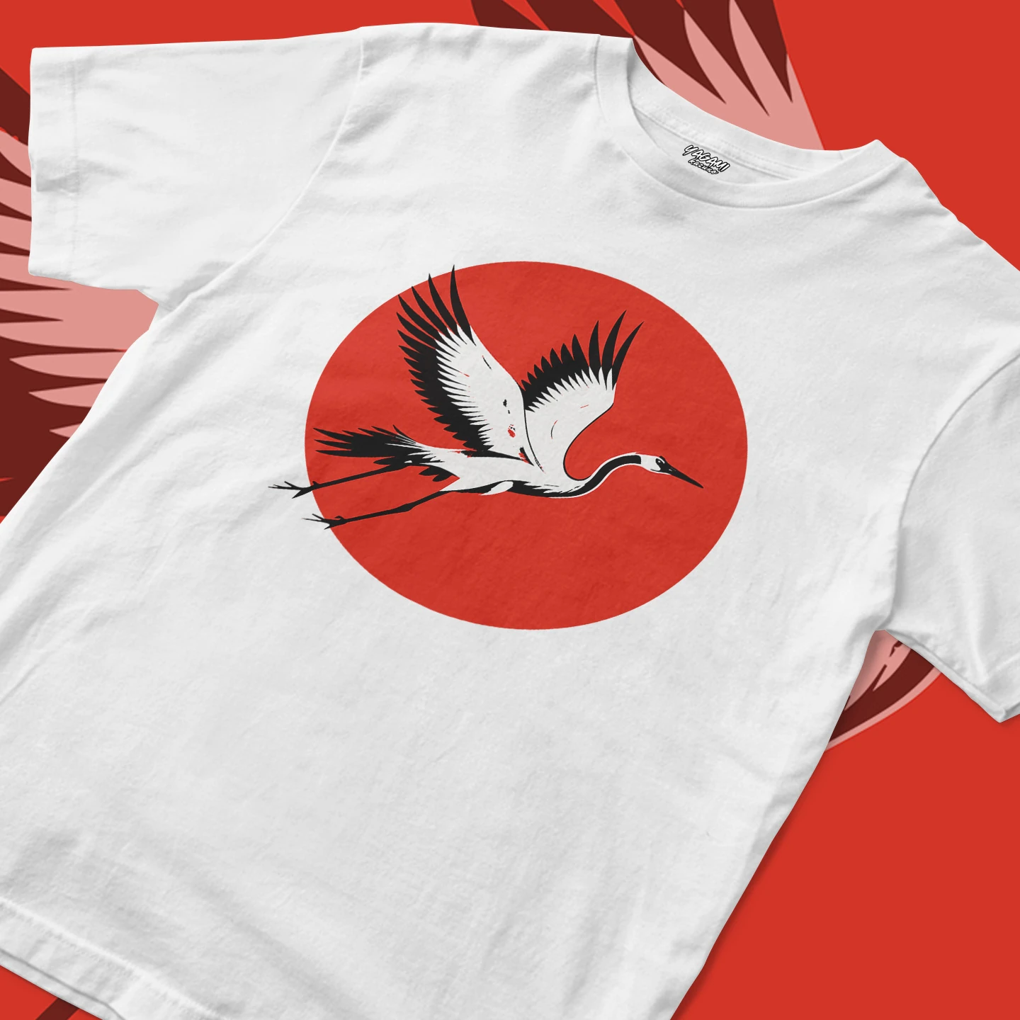 Crane Rising Sun | Unisex Jersey Short Sleeve Tee