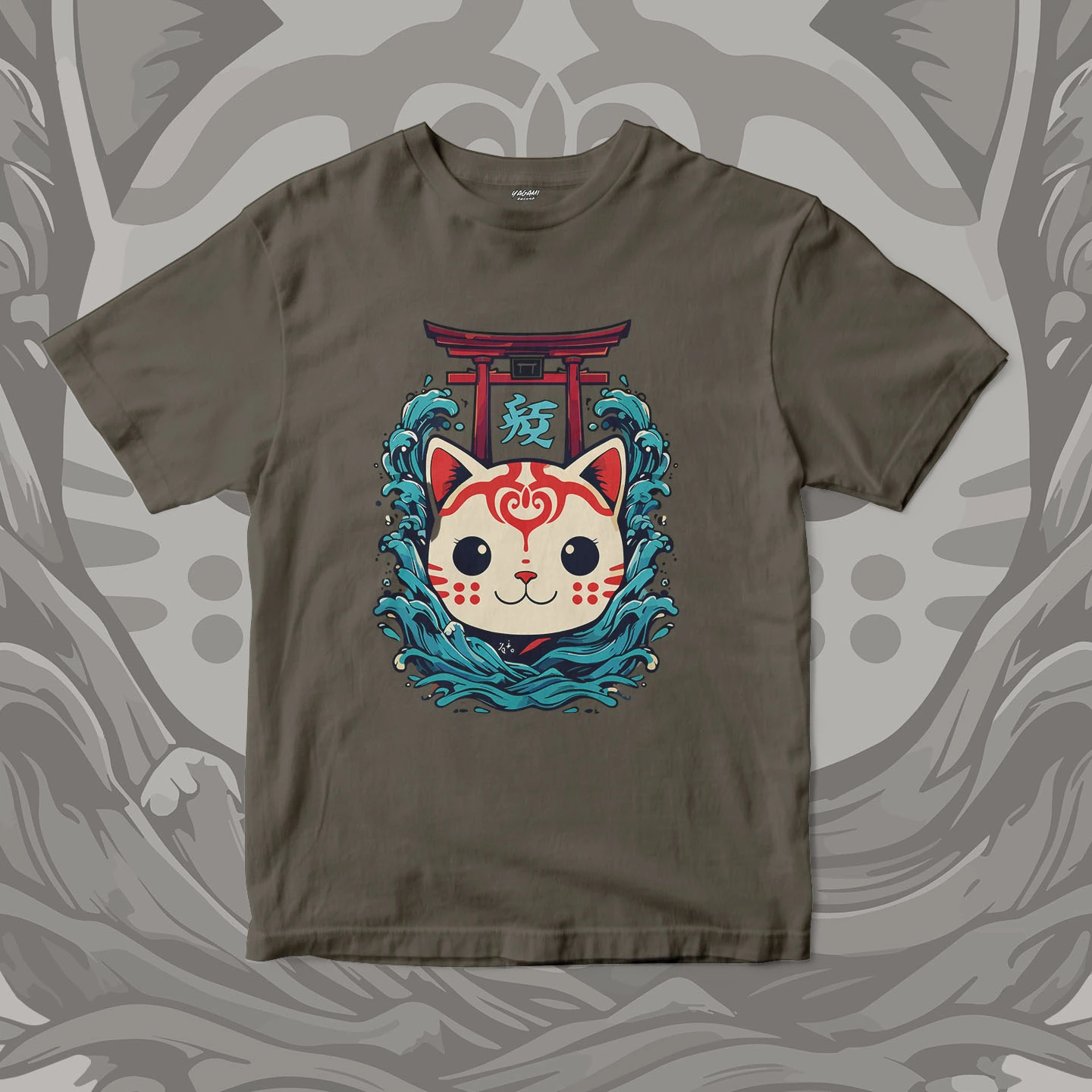 Lucky Cat Wave Gate | Unisex Jersey Short Sleeve Tee - Image 14