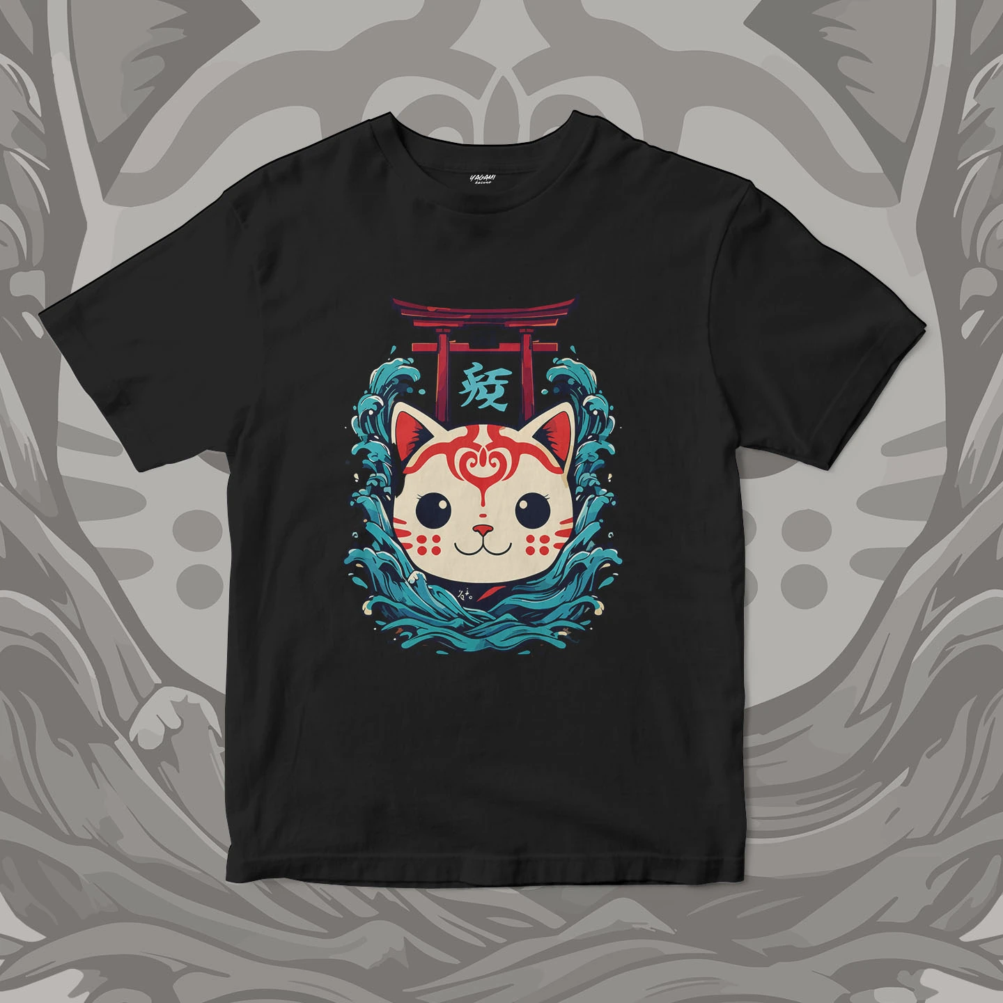 Lucky Cat Wave Gate | Unisex Jersey Short Sleeve Tee - Image 12