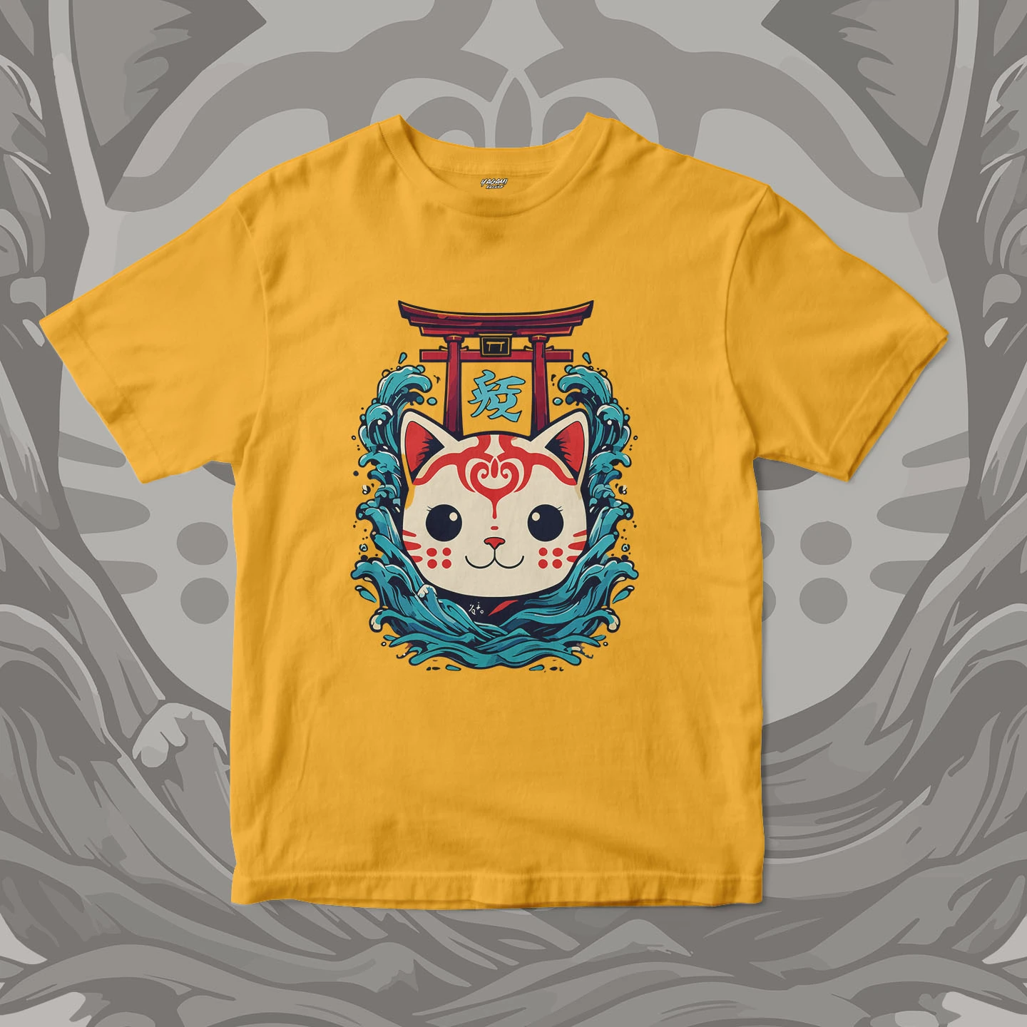 Lucky Cat Wave Gate | Unisex Jersey Short Sleeve Tee - Image 10