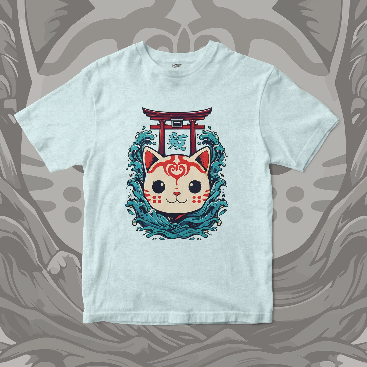 Lucky Cat Wave Gate | Unisex Jersey Short Sleeve Tee - Image 9