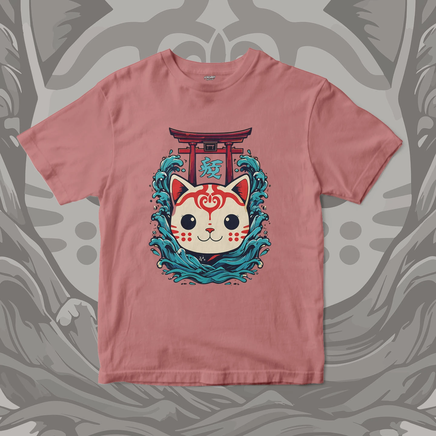 Lucky Cat Wave Gate | Unisex Jersey Short Sleeve Tee - Image 7