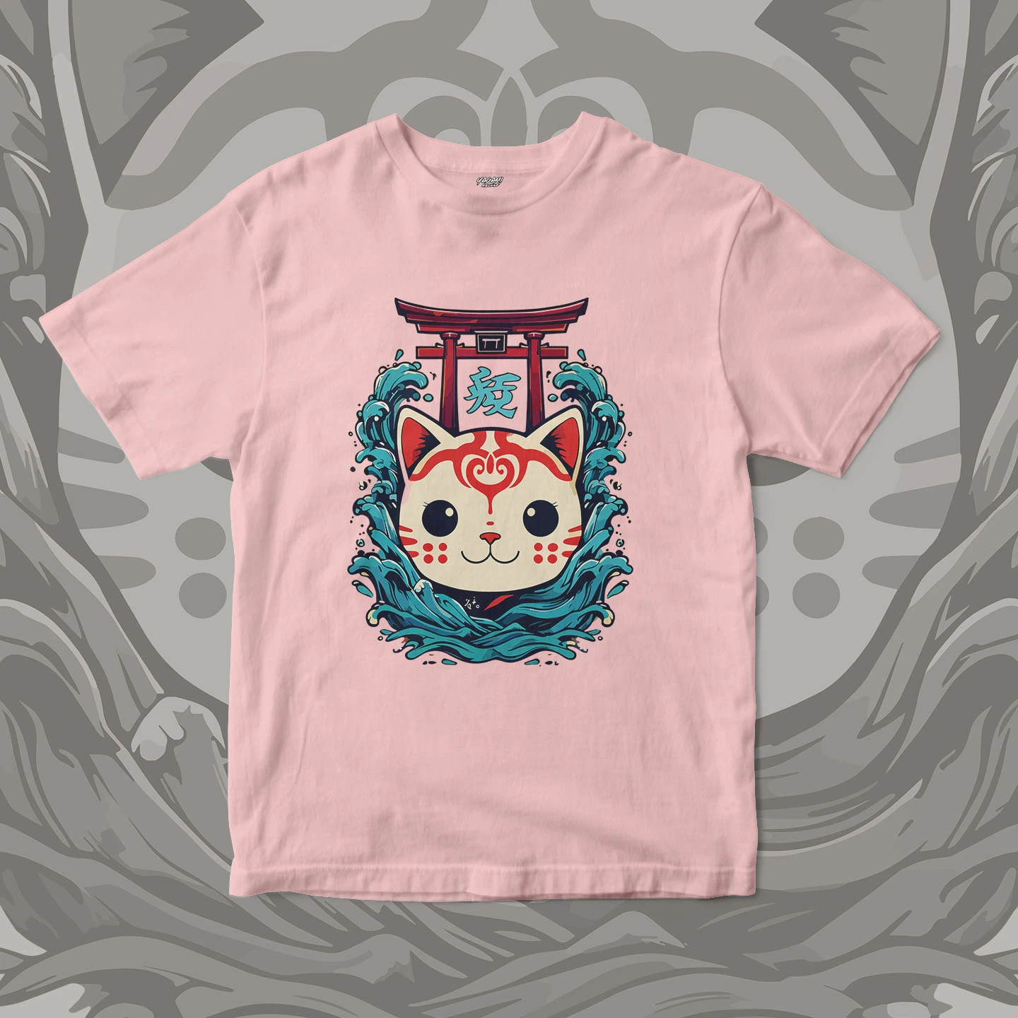 Lucky Cat Wave Gate | Unisex Jersey Short Sleeve Tee - Image 6