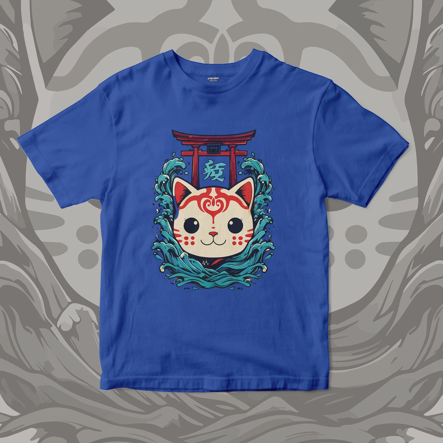 Lucky Cat Wave Gate | Unisex Jersey Short Sleeve Tee - Image 4
