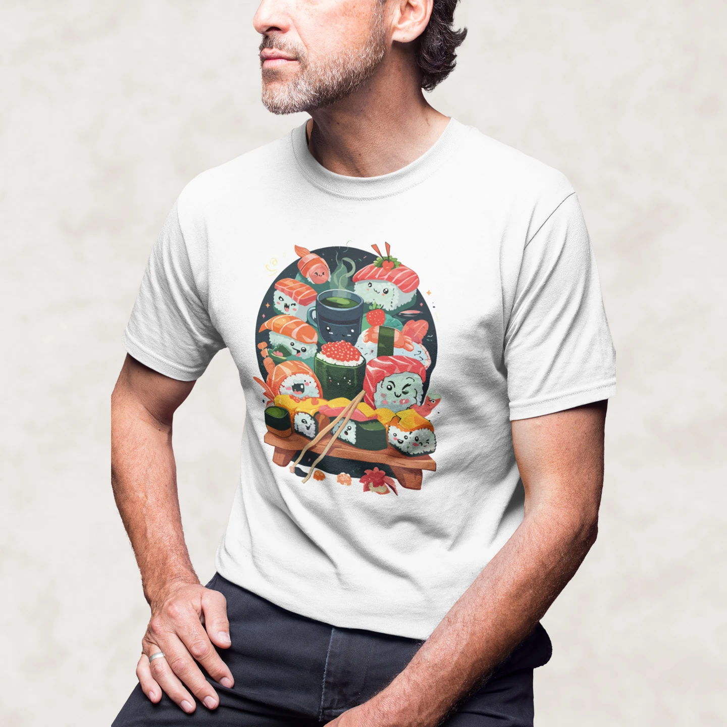 Kawaii Sushi Party | Unisex Jersey Short Sleeve Tee - Image 2