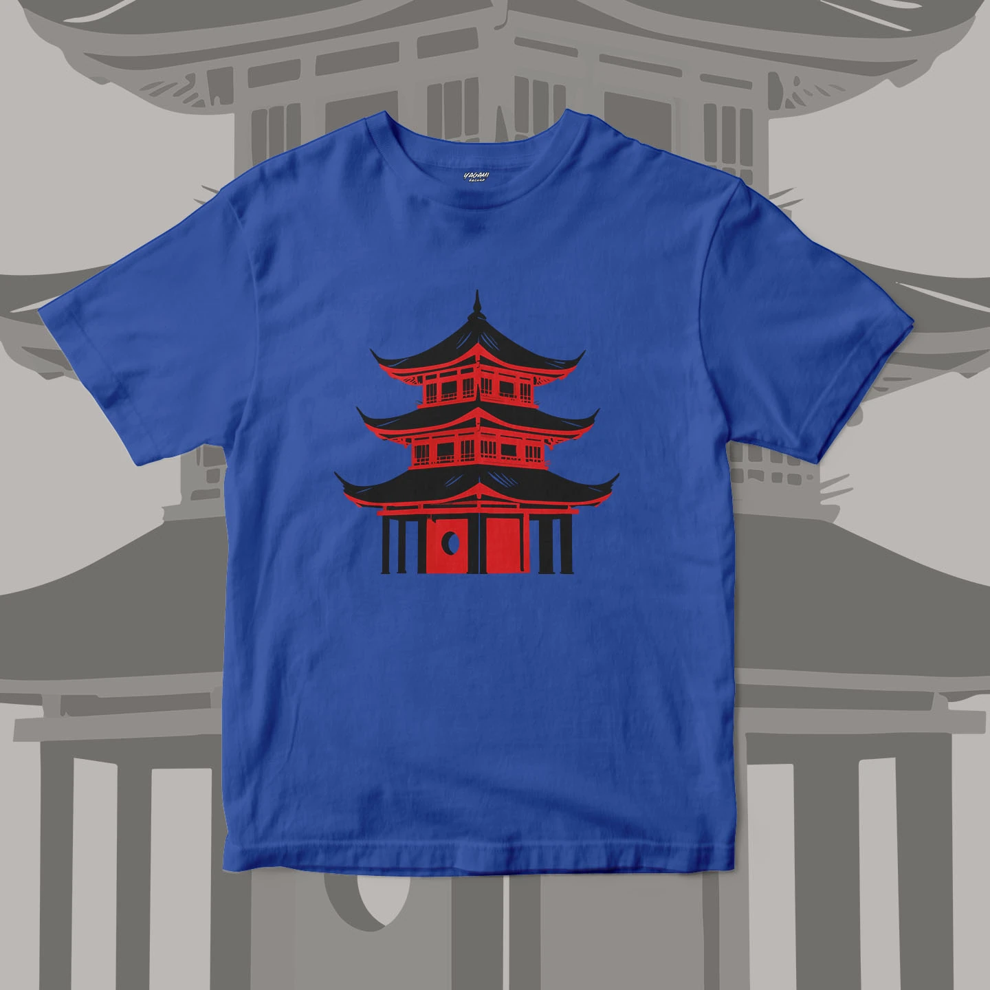 Red Pagoda Silhouette | Unisex Jersey Short Sleeve Tee - Image 16