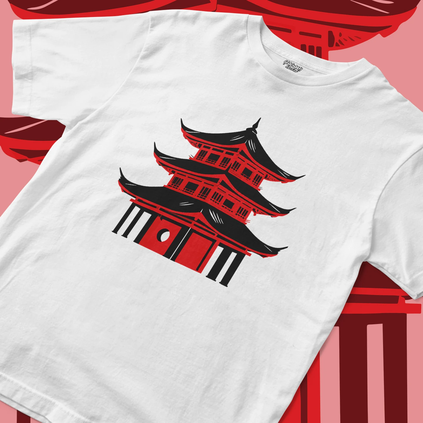 Red Pagoda Silhouette | Unisex Jersey Short Sleeve Tee
