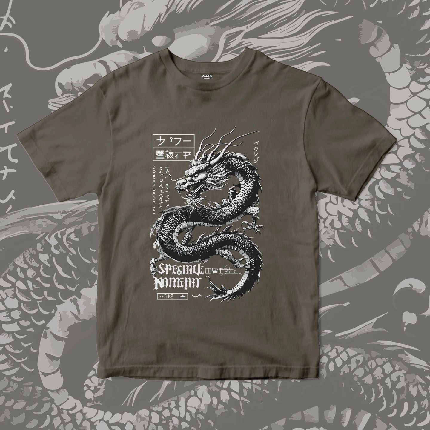 Monochrome Dragon Spirit | Unisex Jersey Short Sleeve Tee - Image 12