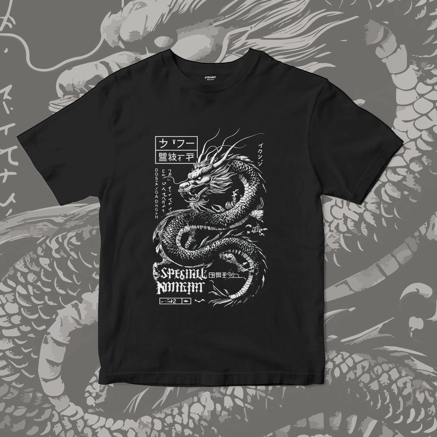 Monochrome Dragon Spirit | Unisex Jersey Short Sleeve Tee - Image 3