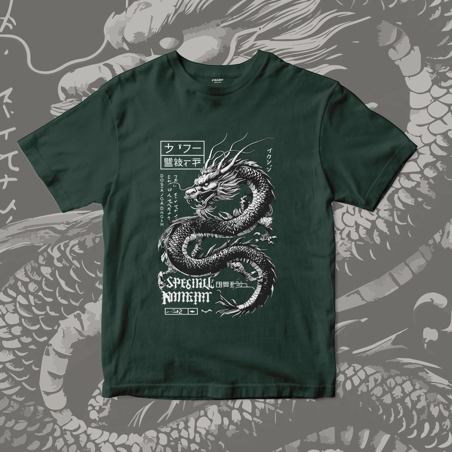 Monochrome Dragon Spirit | Unisex Jersey Short Sleeve Tee - Image 8