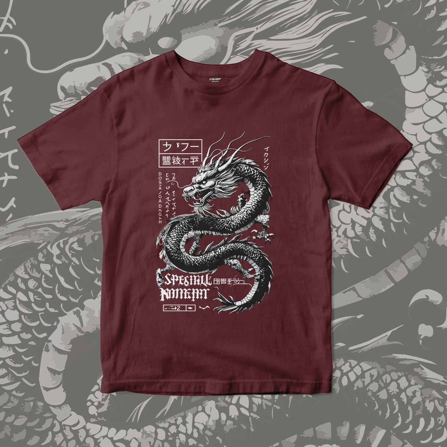 Monochrome Dragon Spirit | Unisex Jersey Short Sleeve Tee - Image 7