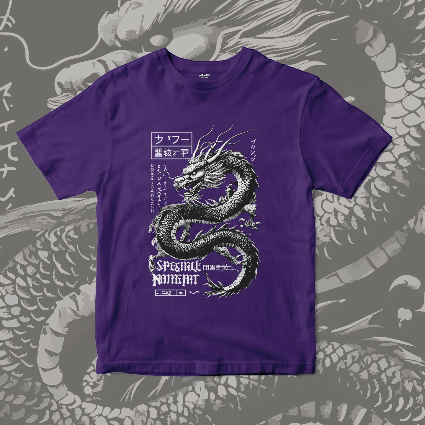 Monochrome Dragon Spirit | Unisex Jersey Short Sleeve Tee - Image 5