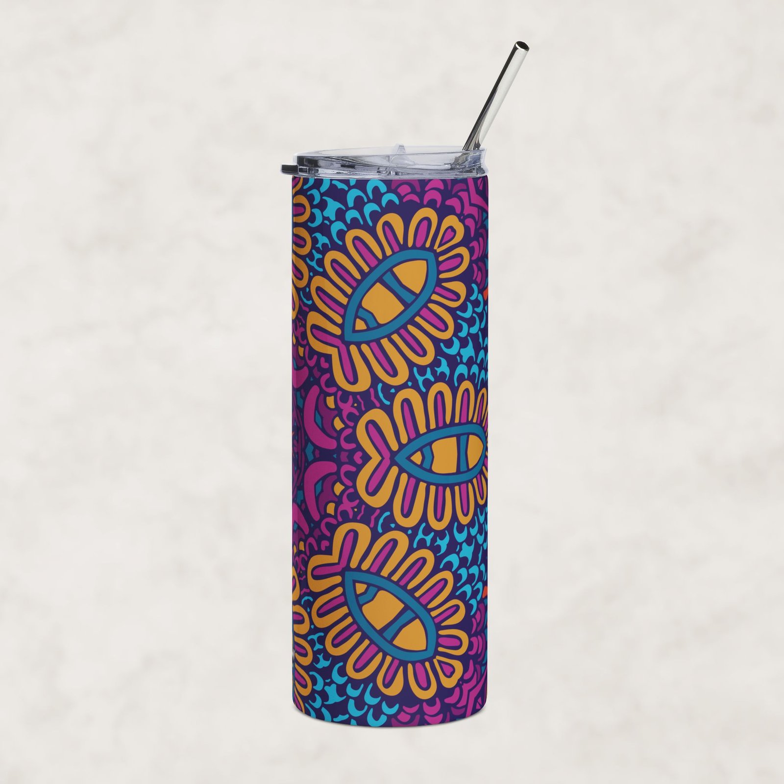 Solar Eye Mandala | 20oz Stainless Steel Tumbler - Image 4
