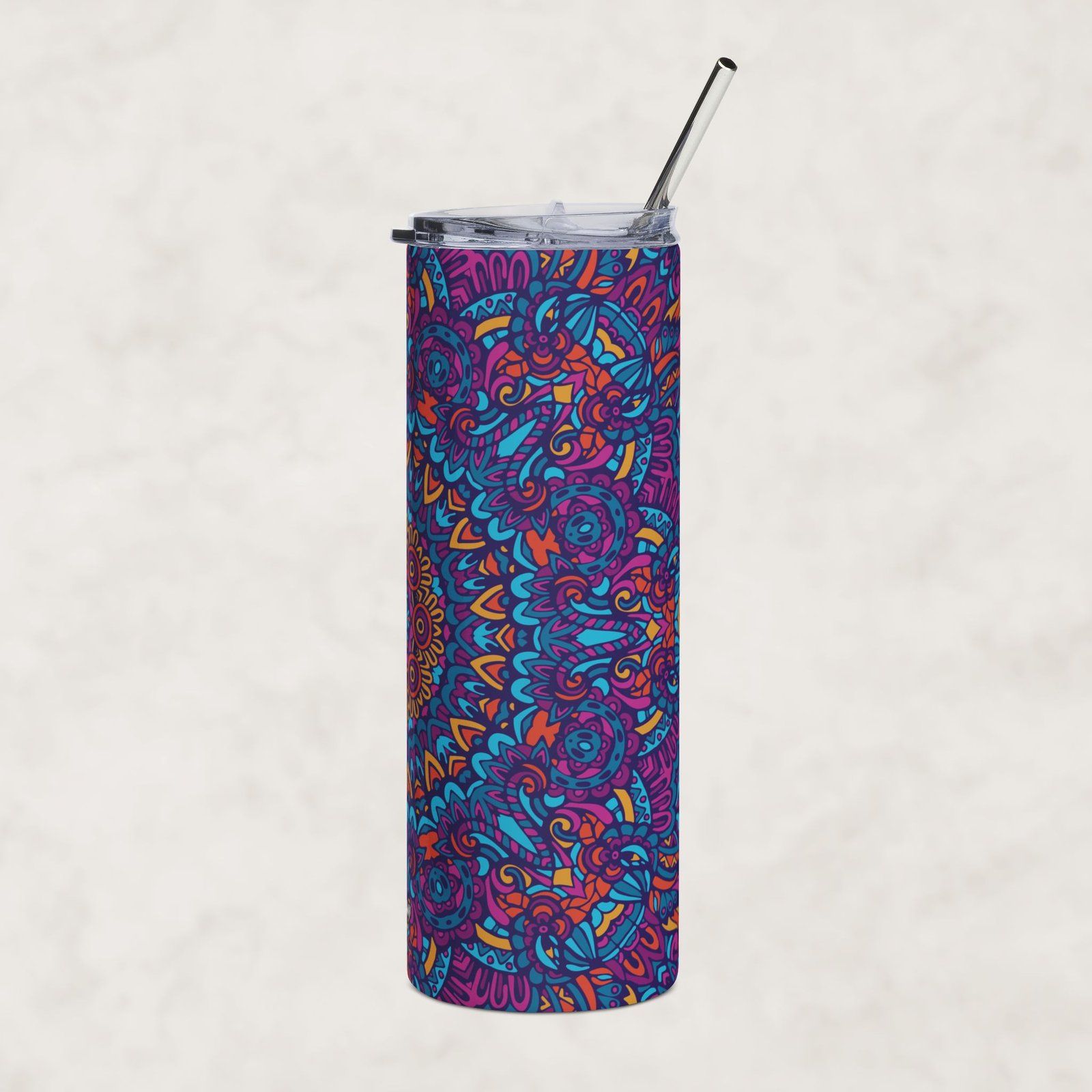 Electric Bloom Kaleidoscope | 20oz Stainless Steel Tumbler - Image 4