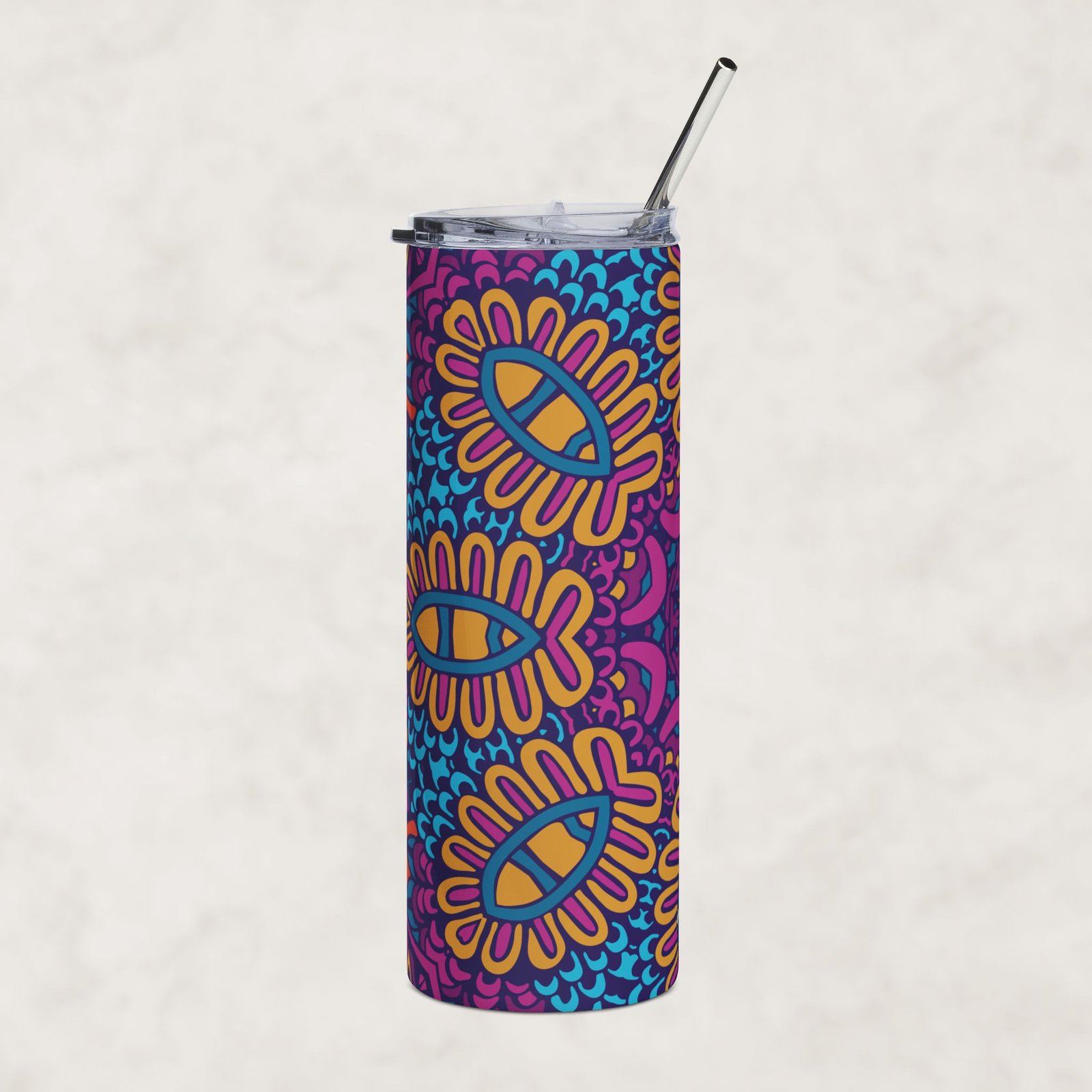 Solar Eye Mandala | 20oz Stainless Steel Tumbler - Image 2