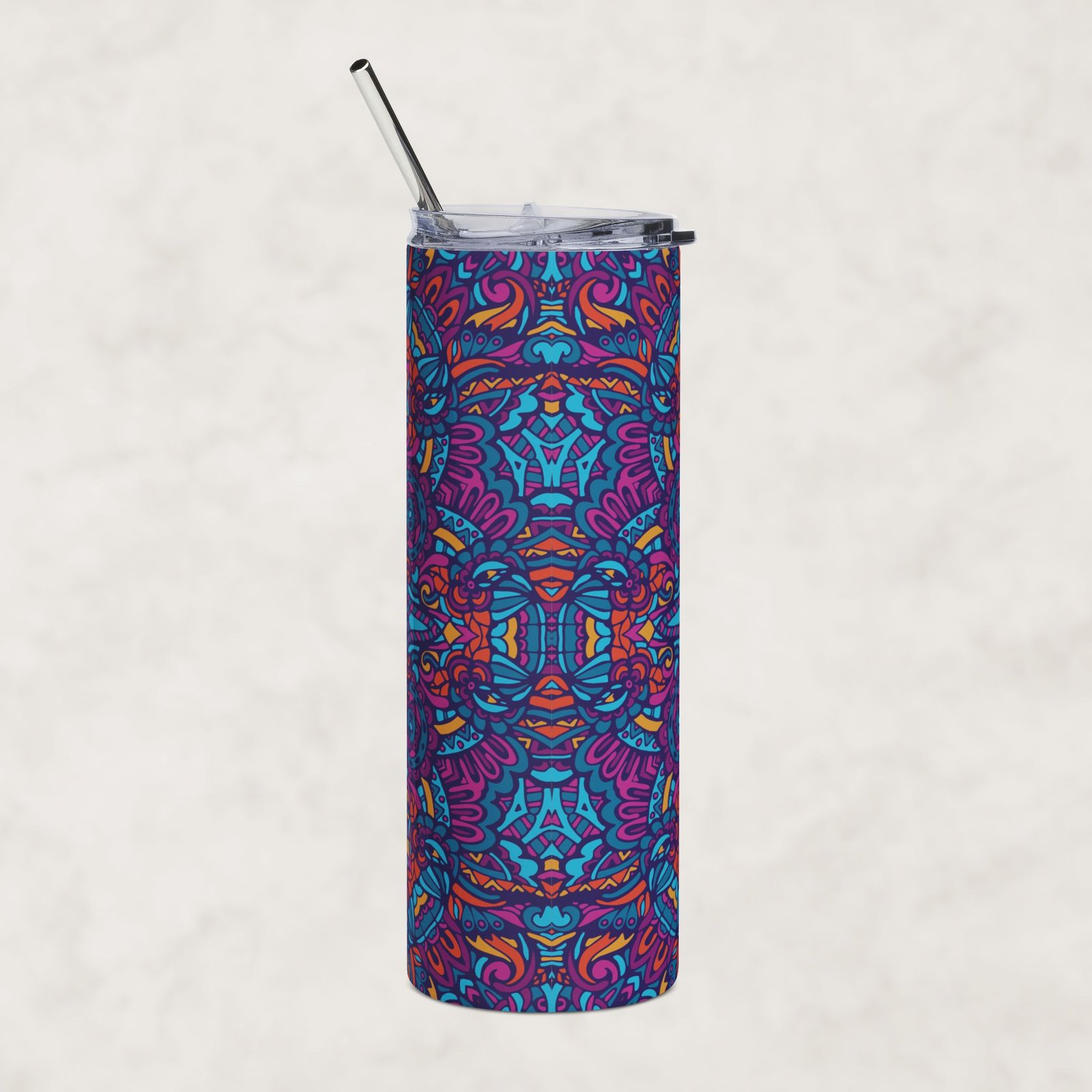 Electric Bloom Kaleidoscope | 20oz Stainless Steel Tumbler - Image 3